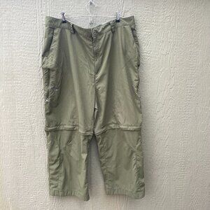 Under Armour Pants Mens 42x26 Ripstop Green Convertible Straight Hemmed Hiking‎